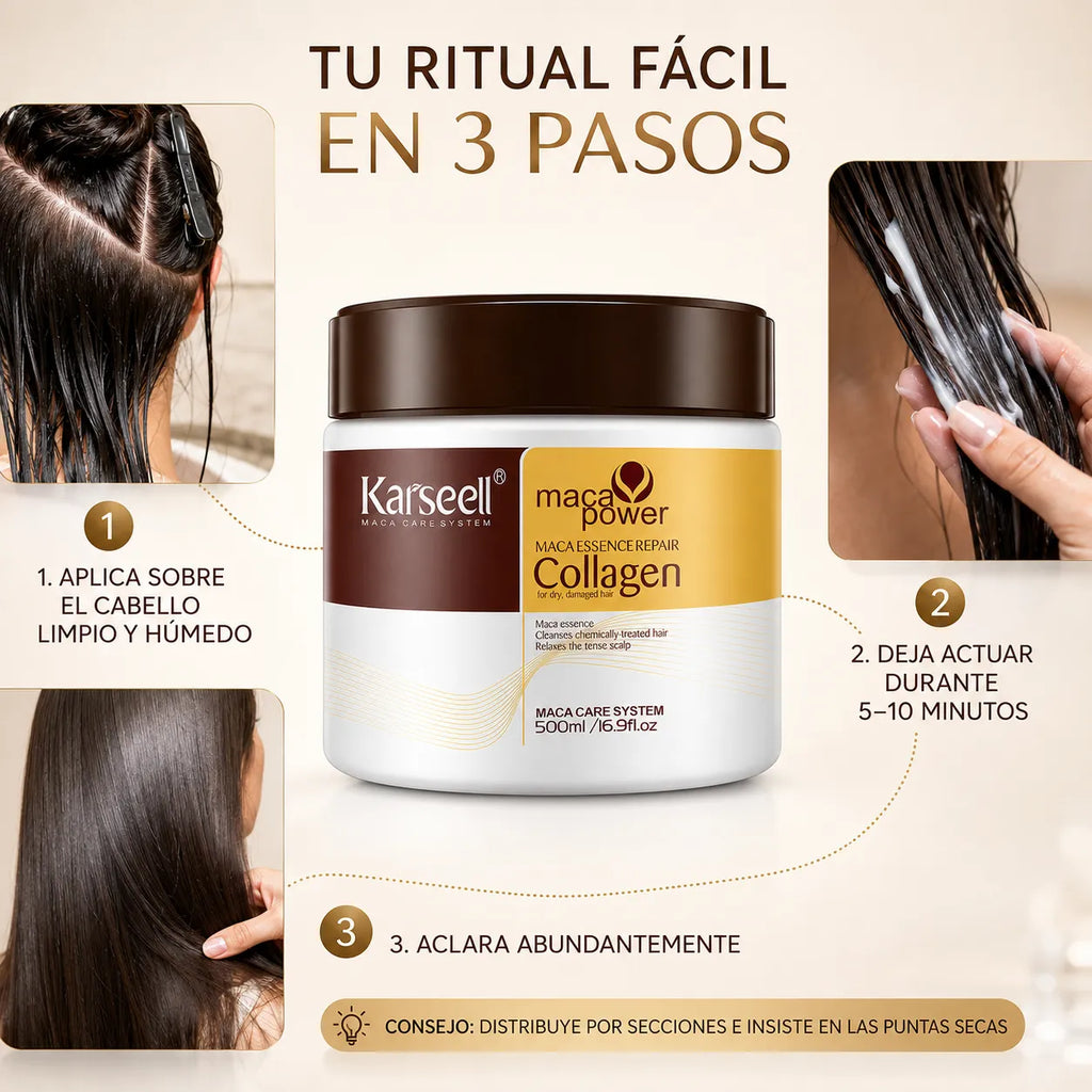 Karseell – Mascarilla capilar de colágeno para cabello seco y dañado 500 ml