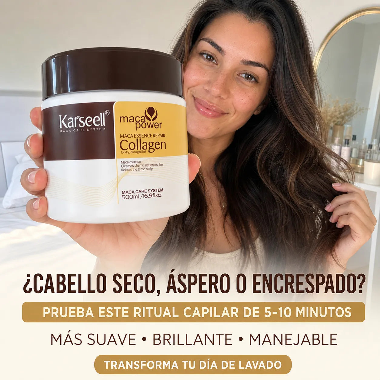 Karseell – Mascarilla capilar de colágeno para cabello seco y dañado 500 ml