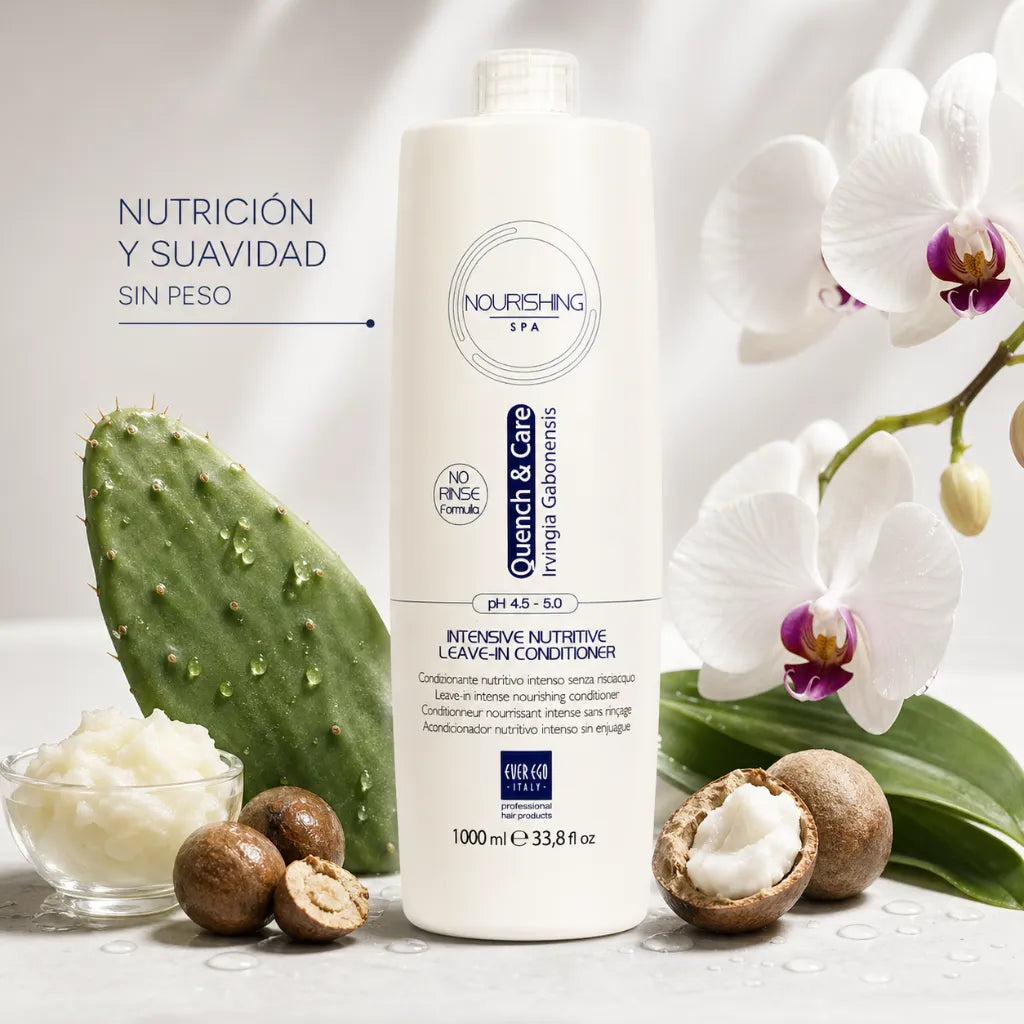 Ever Ego Italy – Acondicionador Leave-In Nutritivo para Cabello Muy Seco Irvingia Gabonensis 1000ml