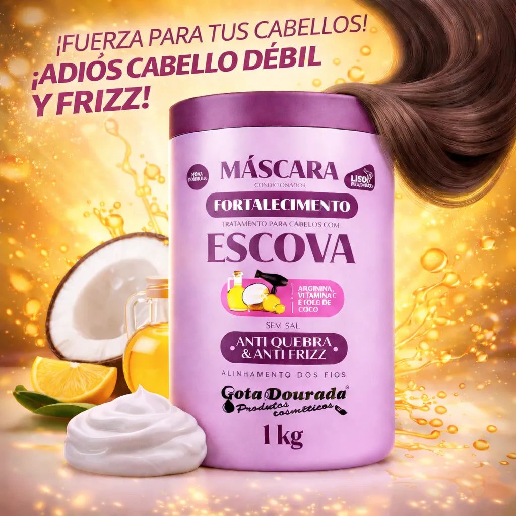 Gota Dourada – Mascarilla Capilar con Arginina Fortalecedora para Cabello con Calor 1kg