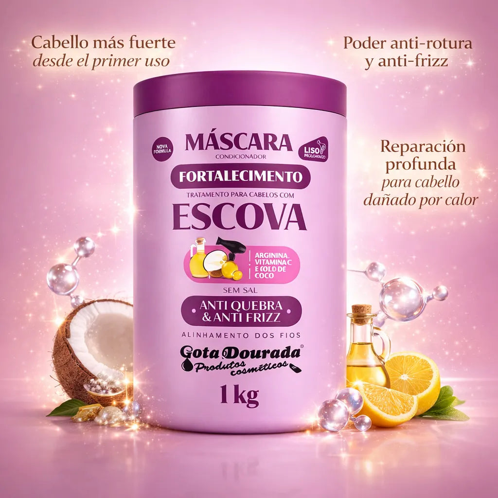 Gota Dourada – Mascarilla Capilar con Arginina Fortalecedora para Cabello con Calor 1kg