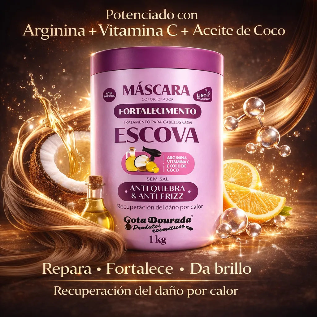 Gota Dourada – Mascarilla Capilar con Arginina Fortalecedora para Cabello con Calor 1kg