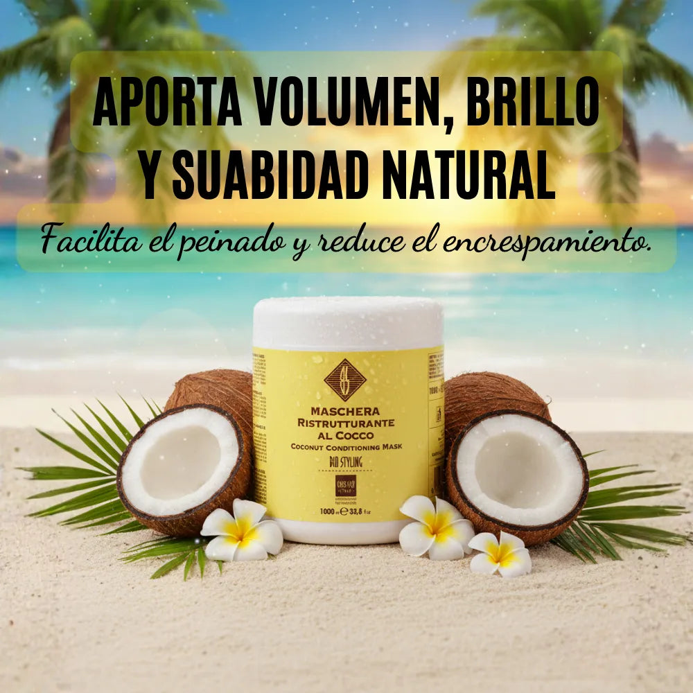 Mascarilla Reestructurante de Coco – Nutrición, Suavidad y Volumen sin Engrasar | 1000/300 ml