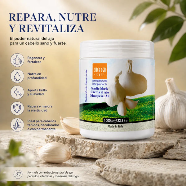 Mascarilla de Ajo Regeneradora para Cabello Dañado y Teñido