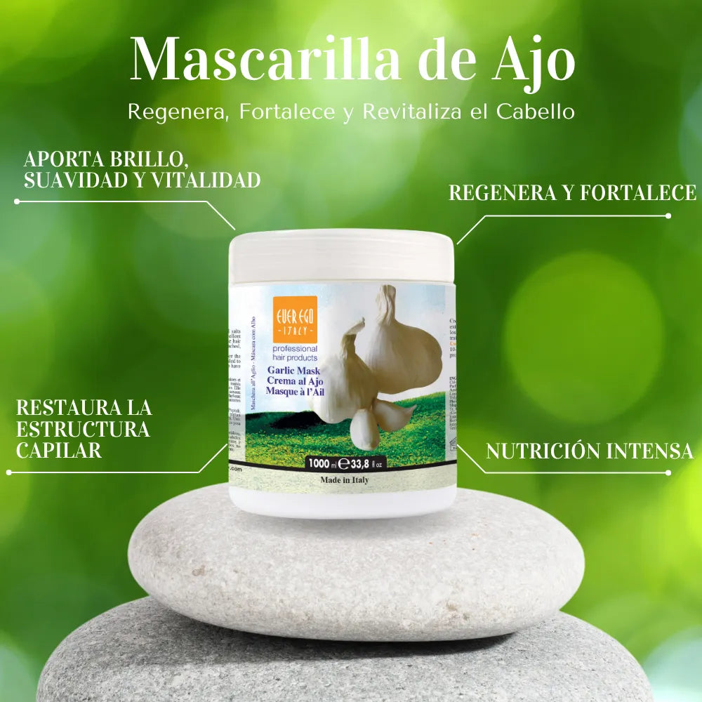 Mascarilla de Ajo Regeneradora para Cabello Dañado y Teñido