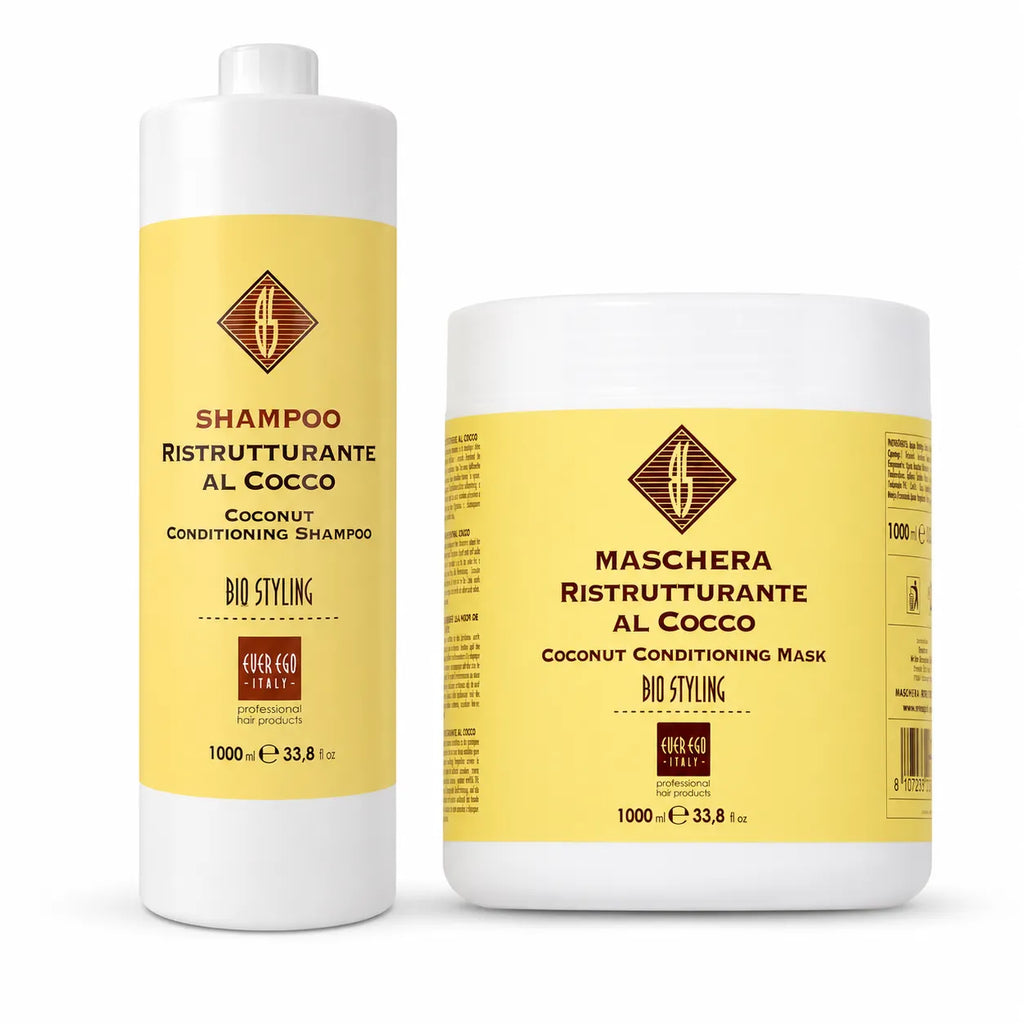 Pack champú y mascarilla de coco para cabello seco Ever Ego Italy 2 x 1000 ml