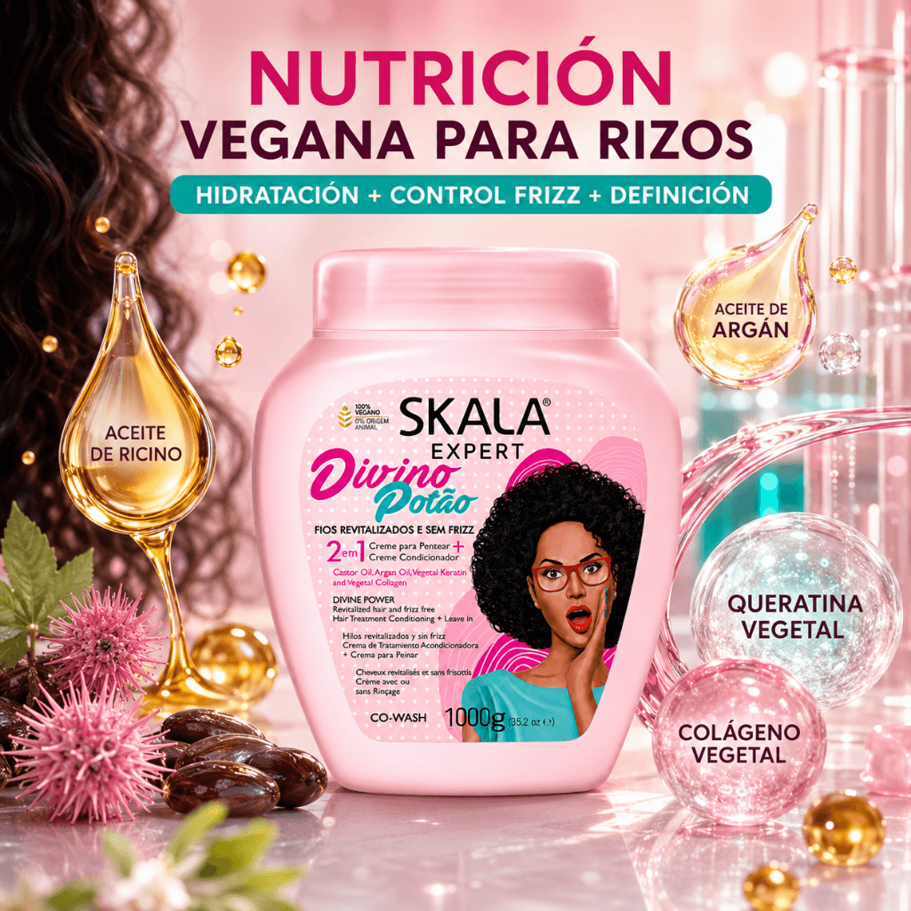 SKALA – Mascarilla Vegana Antifrizz para Cabello Rizado y Afro Divino Potão 1000g