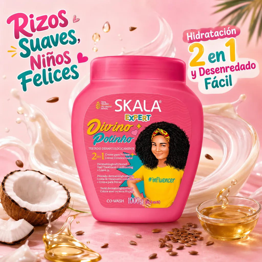 SKALA – Mascarilla Capilar Kids Divino Potinho Hidratante para Peinar 1000ml