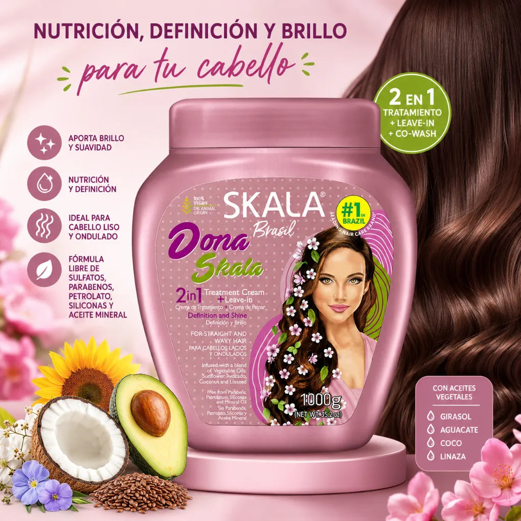 Skala Brasil – Crema de Tratamiento Dona Skala Nutritiva para Cabello Ondulado 1000g