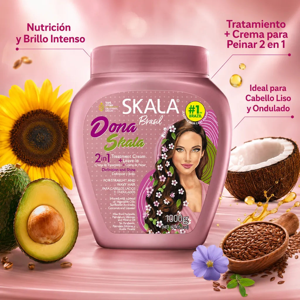 Skala Brasil – Crema de Tratamiento Dona Skala Nutritiva para Cabello Ondulado 1000g