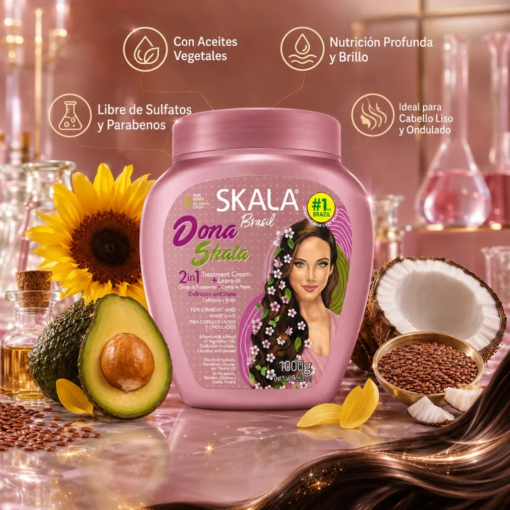 Skala Brasil – Crema de Tratamiento Dona Skala Nutritiva para Cabello Ondulado 1000g
