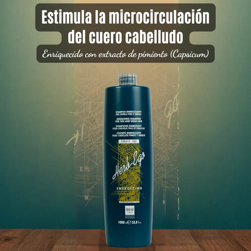 Champú Energizante al Extracto de Pimiento – Fuerza y Vitalidad para Cabellos Finos y Débiles | 1000 ml
