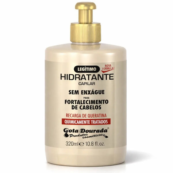 Gota Dourada – Crema para Peinar Recarga de Queratina para Cabello Tratado Químicamente 320ml