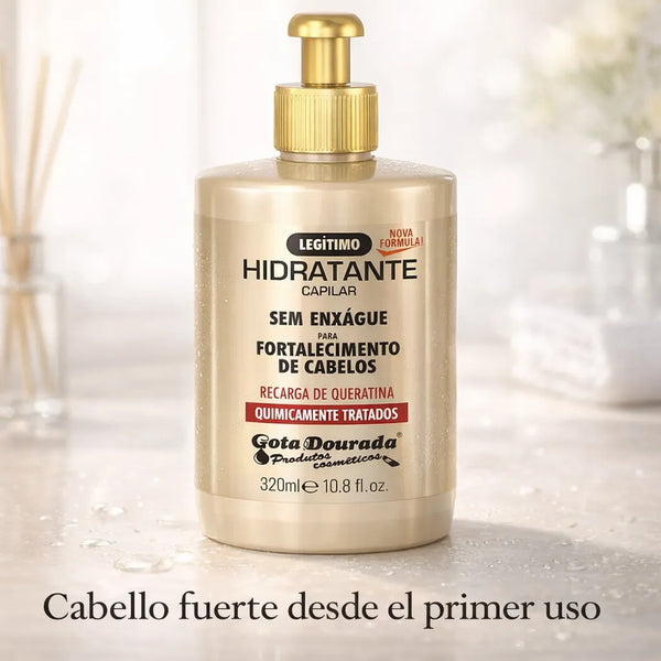 Gota Dourada – Crema para Peinar Recarga de Queratina para Cabello Tratado Químicamente 320ml