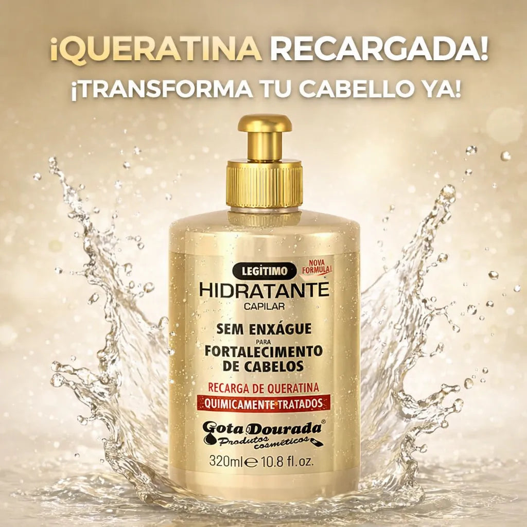 Gota Dourada – Crema para Peinar Recarga de Queratina para Cabello Tratado Químicamente 320ml