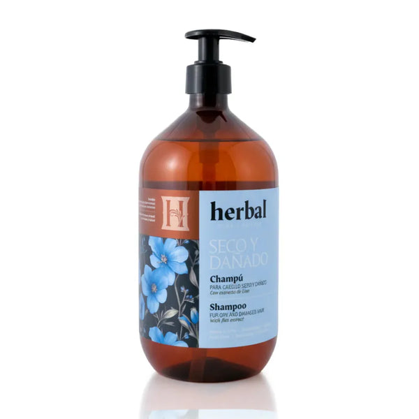 Champú Reparador con Extracto de Lino para Cabello Seco y Dañado  Herbal Pura Belleza