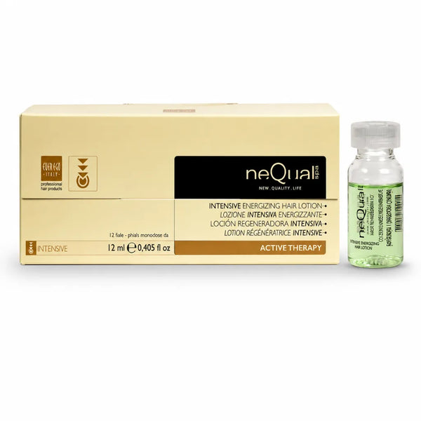 Ever Ego Italy – Loción Capilar Energizante NeQual Fortalecedora para Cabello Fino y Débil con Romero y Ortiga 12 x 12ml