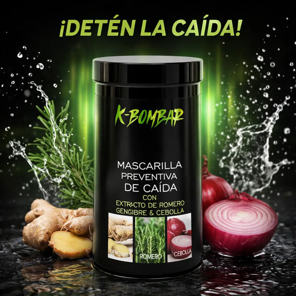 K-Bombar – Mascarilla Capilar Anticaída con Romero, Jengibre y Cebolla 1000ml