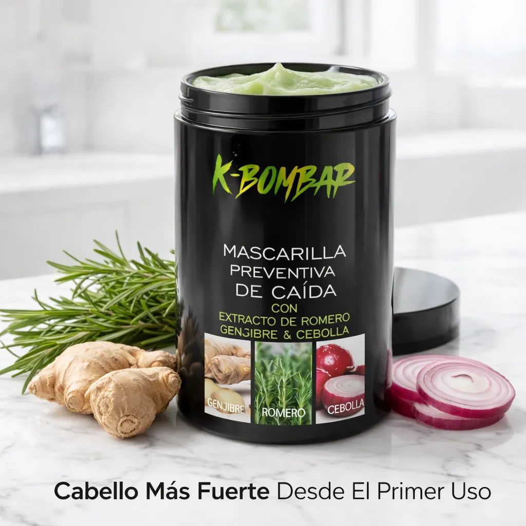 K-Bombar – Mascarilla Capilar Anticaída con Romero, Jengibre y Cebolla 1000ml