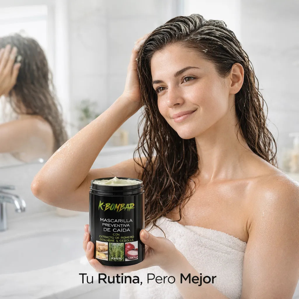 K-Bombar – Mascarilla Capilar Anticaída con Romero, Jengibre y Cebolla 1000ml