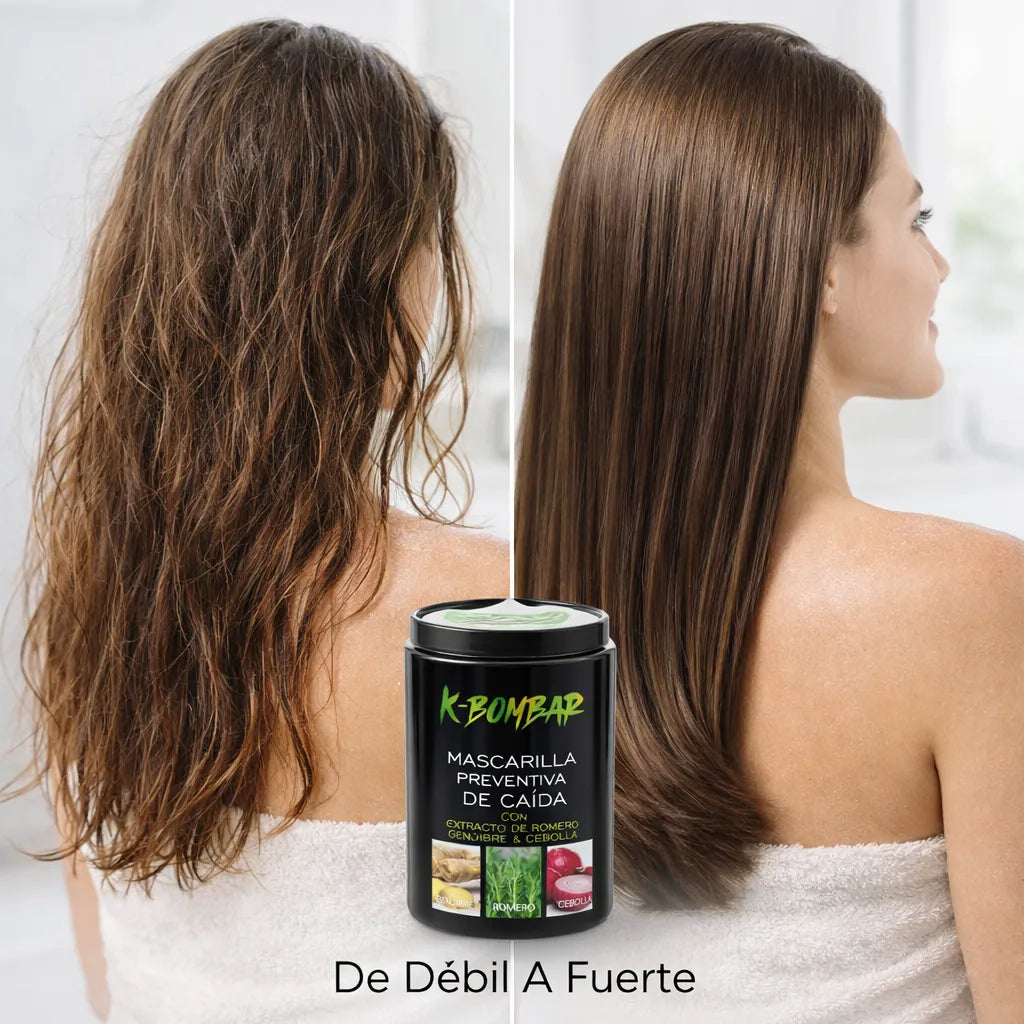 K-Bombar – Mascarilla Capilar Anticaída con Romero, Jengibre y Cebolla 1000ml