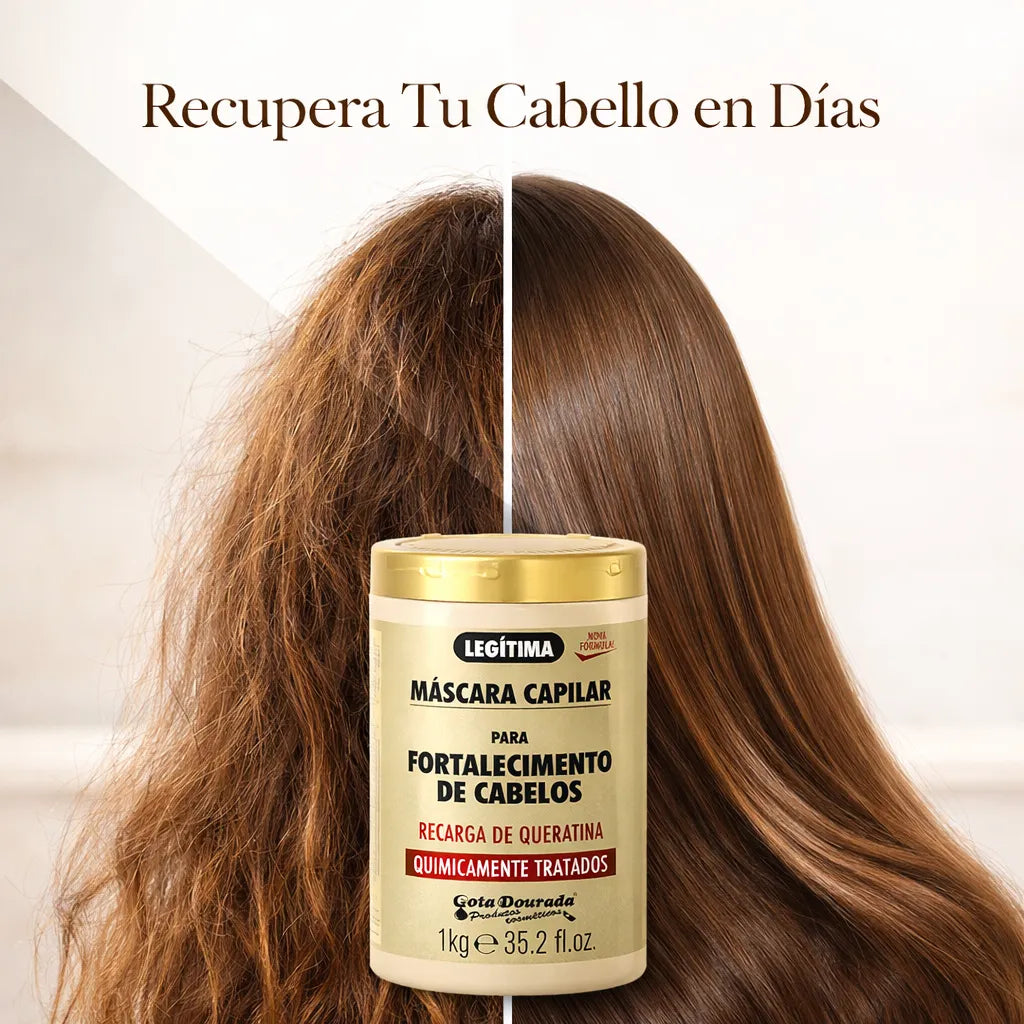 Gota Dourada – Mascarilla Capilar con Queratina Fortalecedora para Cabellos Tratados Químicamente 1kg